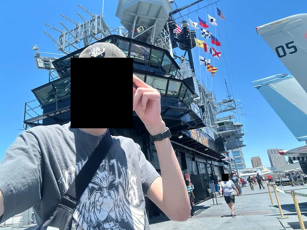 Selfie on the USS Midway flight deck