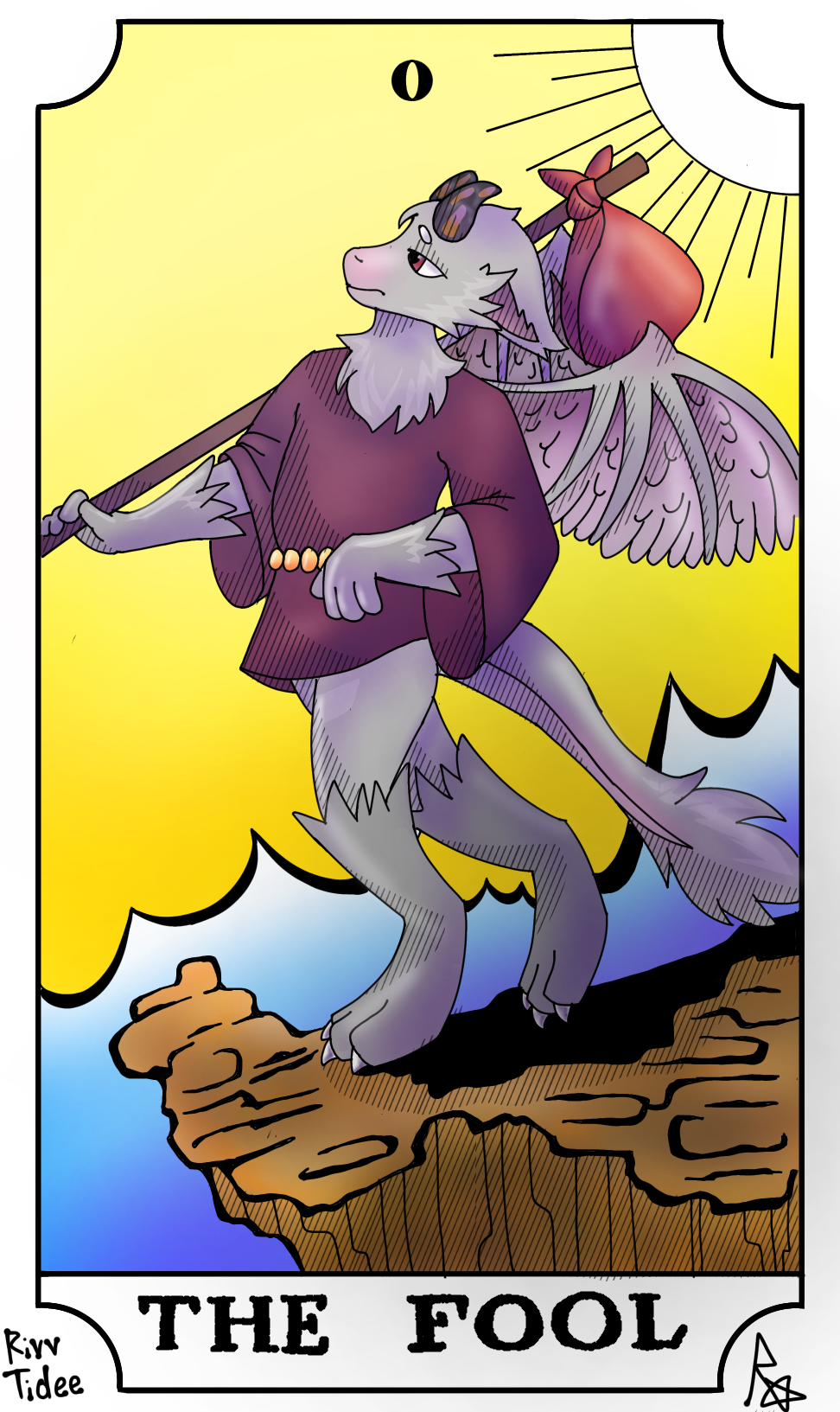 Colored version of The Fool illustration by rivvtidee